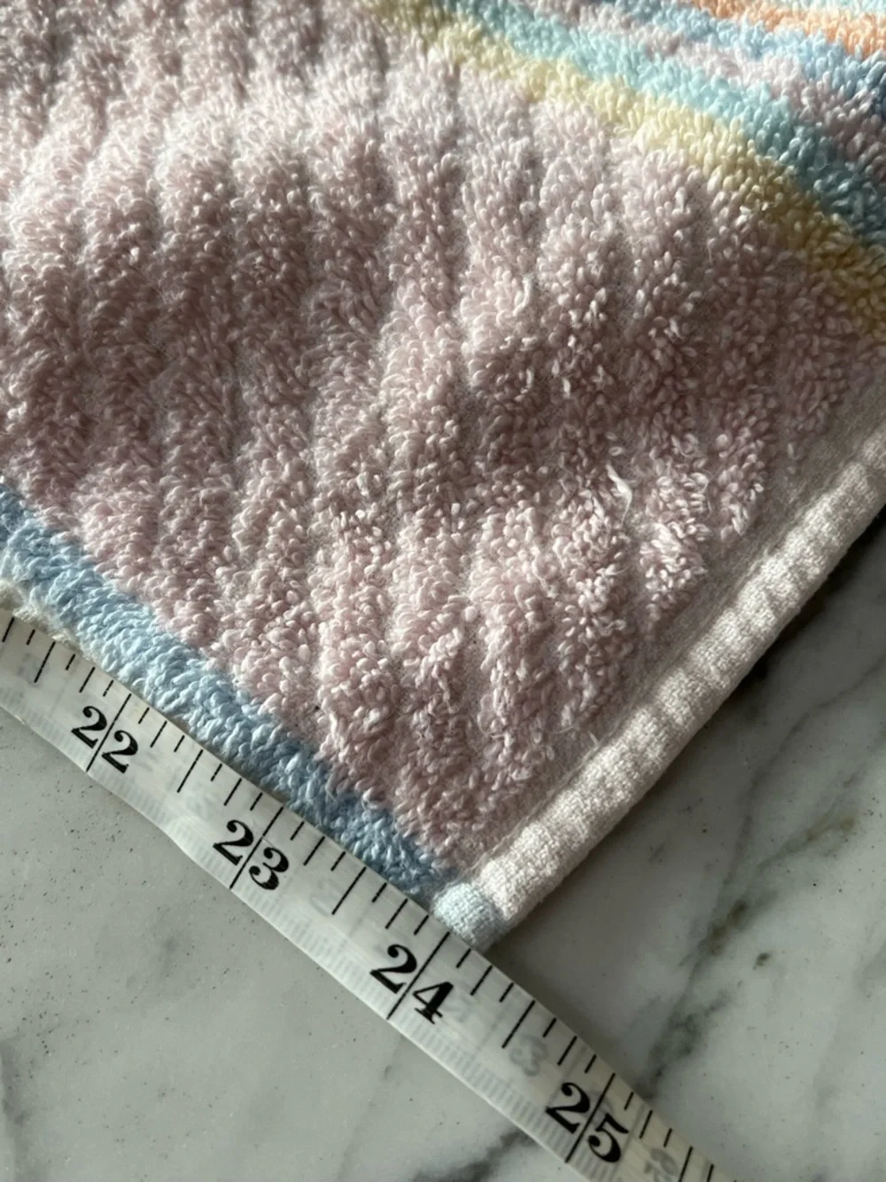 Vintage Pastel Stripe Cotton Hand Towels - Set of 2 80s towel